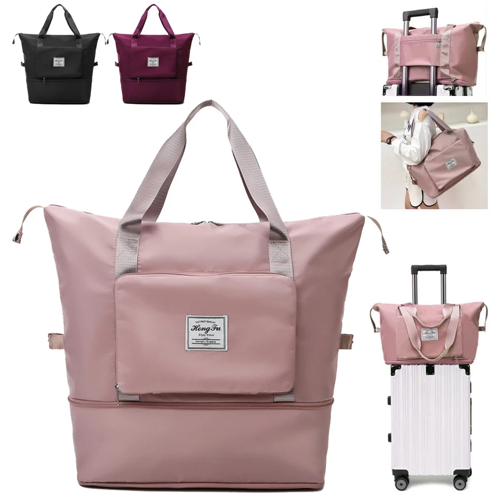 Large Capacity Folding Travel Bag Women Luggage Tote Duffel Set