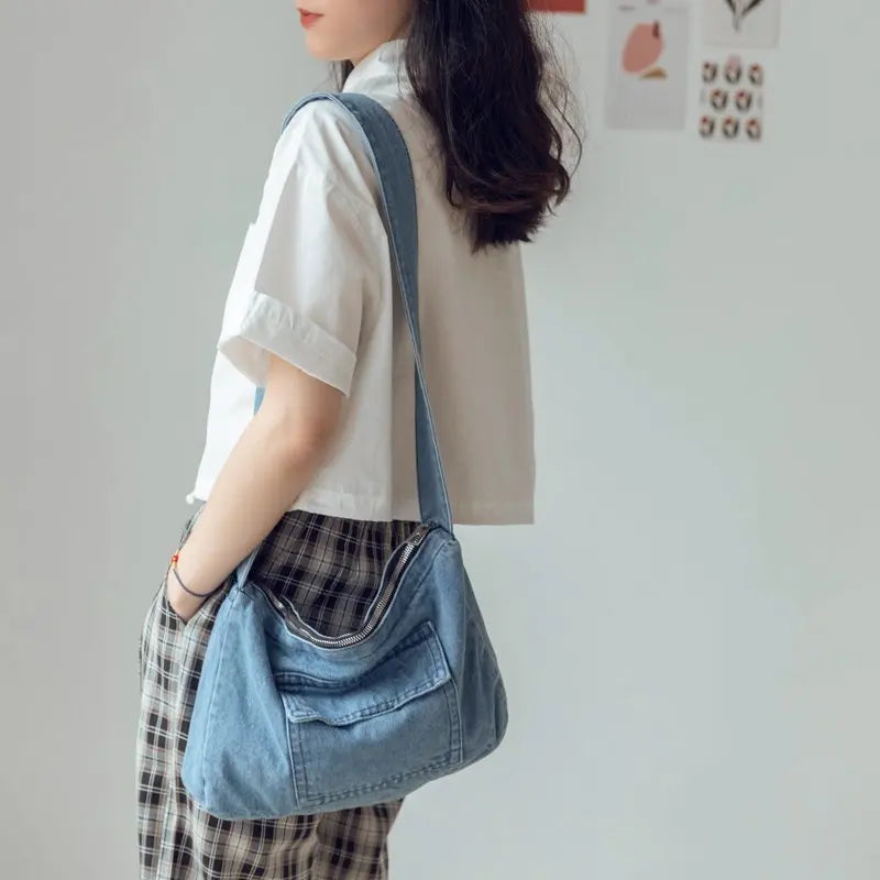 Large Capacity Women Shoulder Bag Street Canvas Casual Handbag
