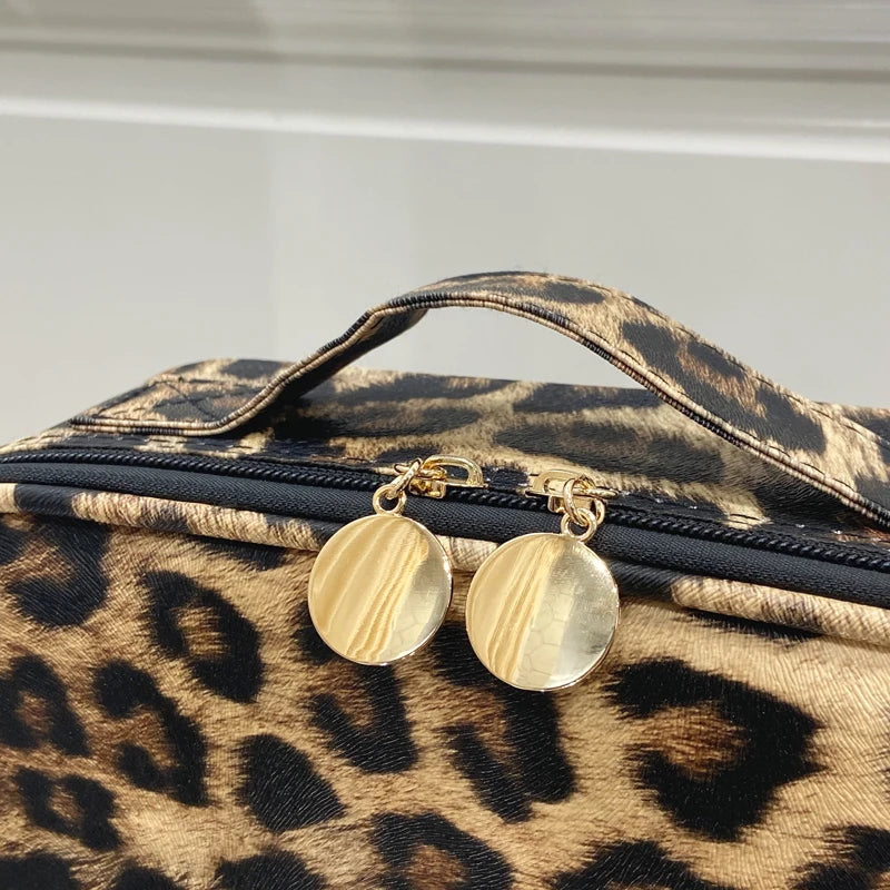 Leopard Waterproof Cosmetic Bag Large Capacity Beauty Makeup