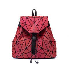Luminous Rhombic Geometric Backpack Women's Folding