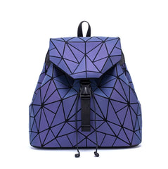 Luminous Rhombic Geometric Backpack Women's Folding