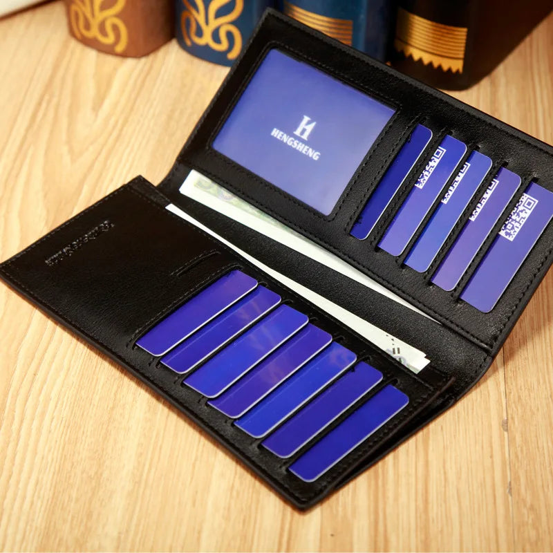 Men's Long Buckle Business Wallet Thin Clutch Envelope Billetera Cartera Hombre