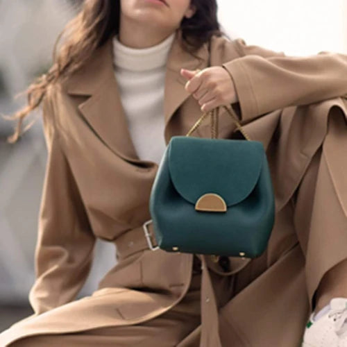 Retro Crossbody Bucket Bag Chain Purse