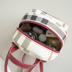 Teenage Girls Plaid Mini Backpack Small Bagpack Female Shoulder Bag