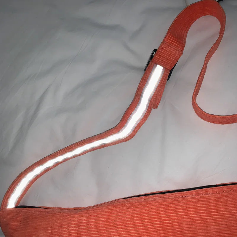 Reflective Messenger Bag Corduroy Dumpling Bags