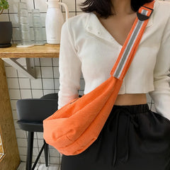 Reflective Messenger Bag Corduroy Dumpling Bags