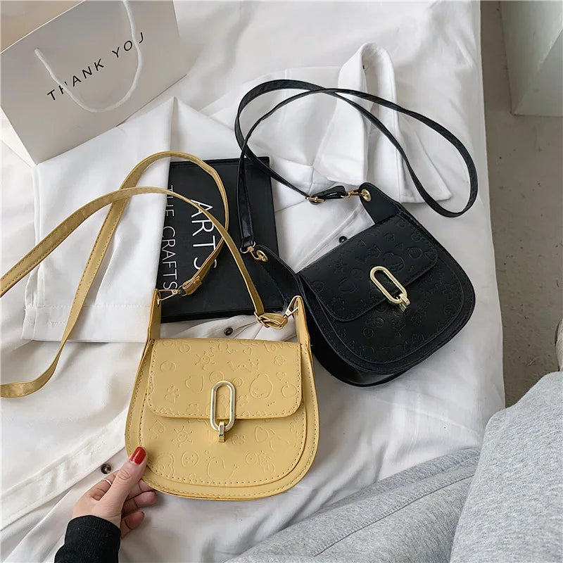 PU Leather Shoulder Bags For Women Small Square Crossbody Bag