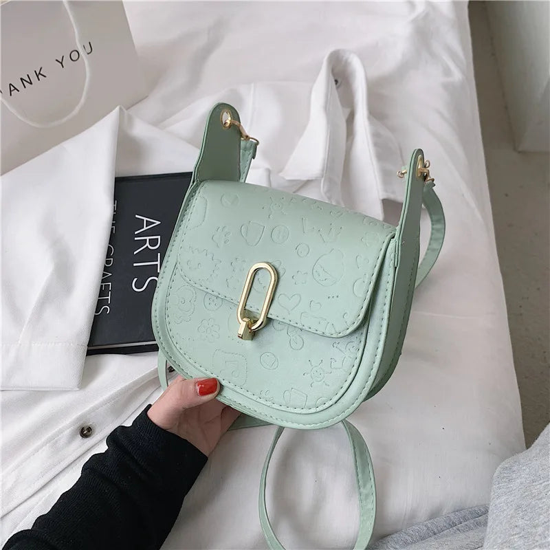 PU Leather Shoulder Bags For Women Small Square Crossbody Bag