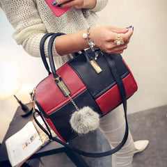 Hairball PU Leather Top-handle Bags Large Tote Bag