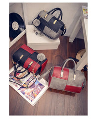 Hairball PU Leather Top-handle Bags Large Tote Bag