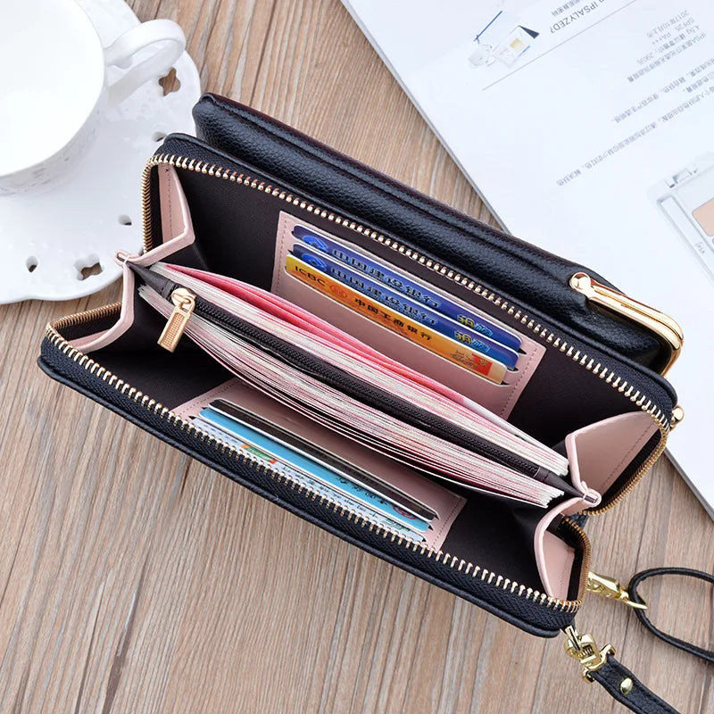 Phone Pocket Bag Over The Shoulder PU Leather Messenger Crossbody Bags For Women