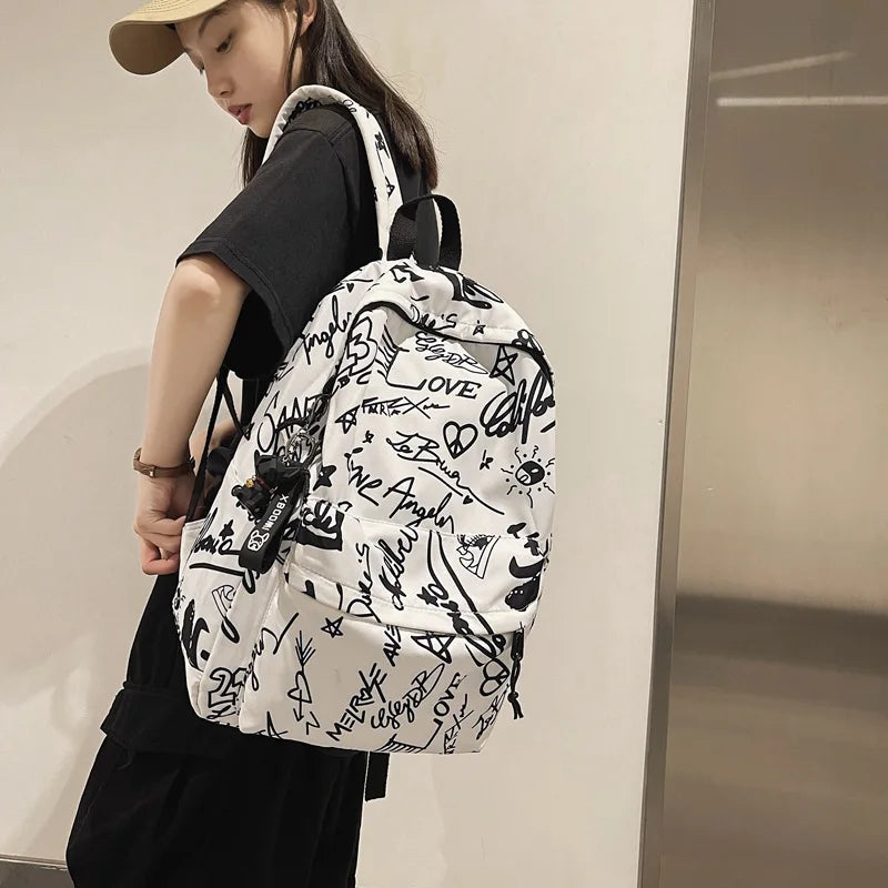 Nylon Water Backpack Men Large Capacity Schoolbag For Girl