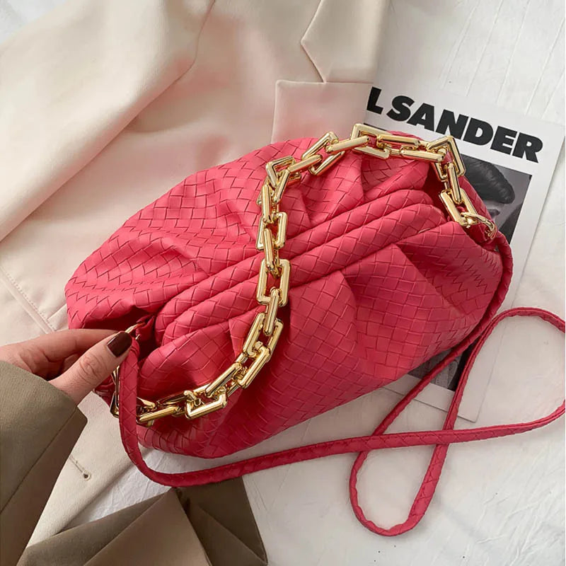 Women's Pu Leather Chain Shoulder Bag Crossbody Bags for Women