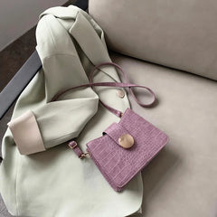 Retro Crocodile Pattern Shoulder Bags For Women PU Leather