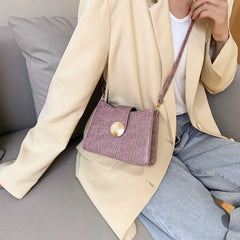 Retro Crocodile Pattern Shoulder Bags For Women PU Leather