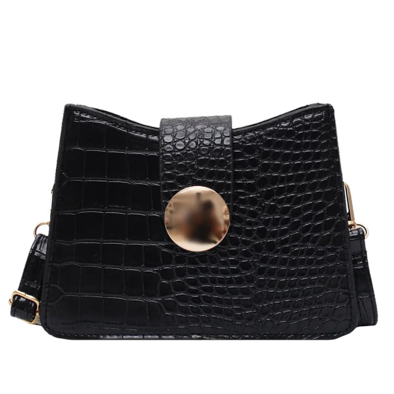 Retro Crocodile Pattern Shoulder Bags For Women PU Leather