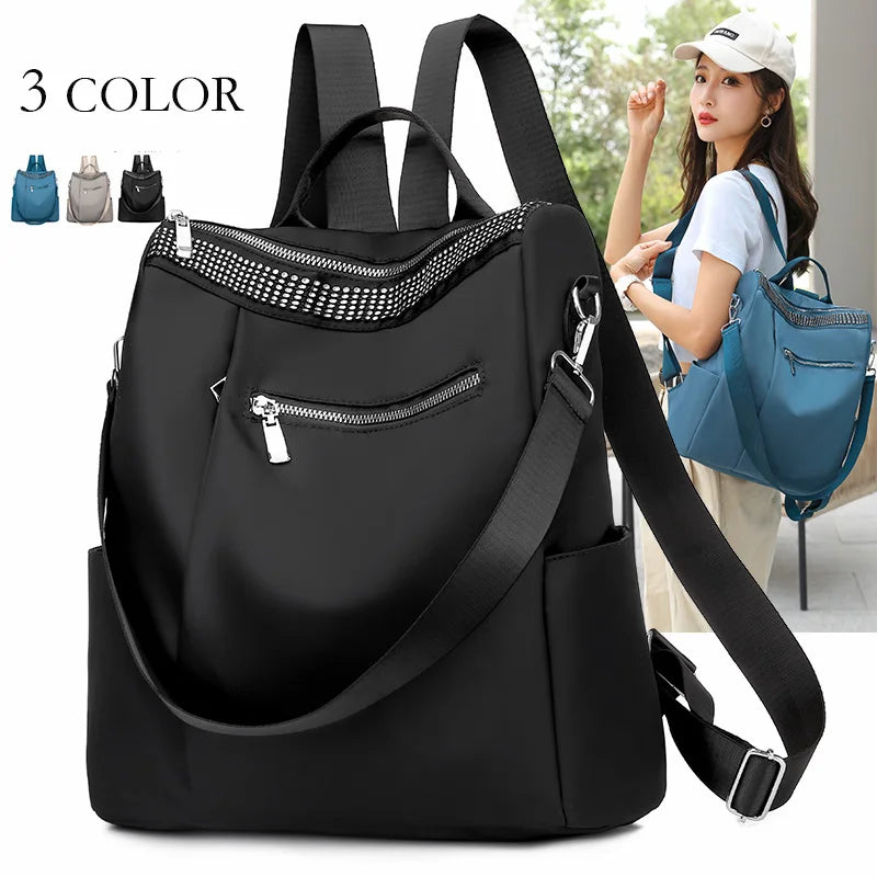 Rivet Backpack Women Leisure Back Pack Ladies Knapsack Casual Travel Bags