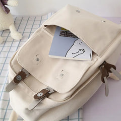Teenagers Canvas Backpack Middle School Student Book Bags Girls Travel