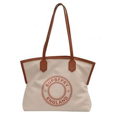 Large-Capacity Canvas Shoulder Bag for Fashionable Literary Fans