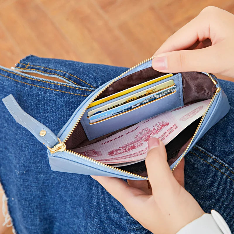 Slim Zipper Wallets for Women Money Bag Clutch Purse