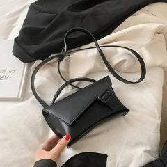 Small Women Leather Shoulder Bag Crossbody Bags Solid Flap Girls Tote Green