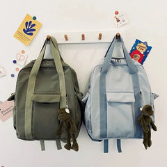 Women's Waterproof Nylon Backpack for Teenage Girl School Bag