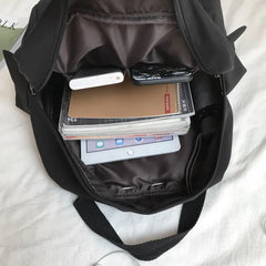 Women's Waterproof Nylon Backpack for Teenage Girl School Bag