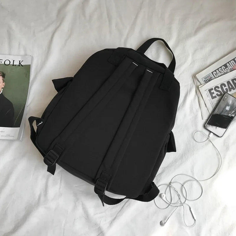 Waterproof Nylon Backpack for Teenage Girl School Bag