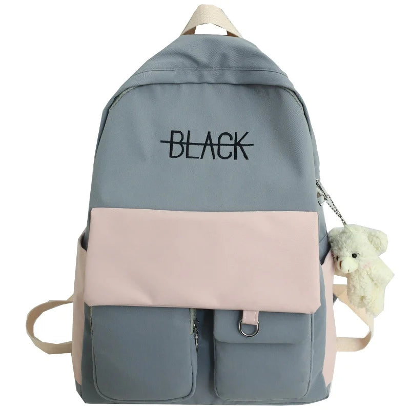 Women Backpack Harajuku Cotton Fabric School Bag Girl Book Lady Bag
