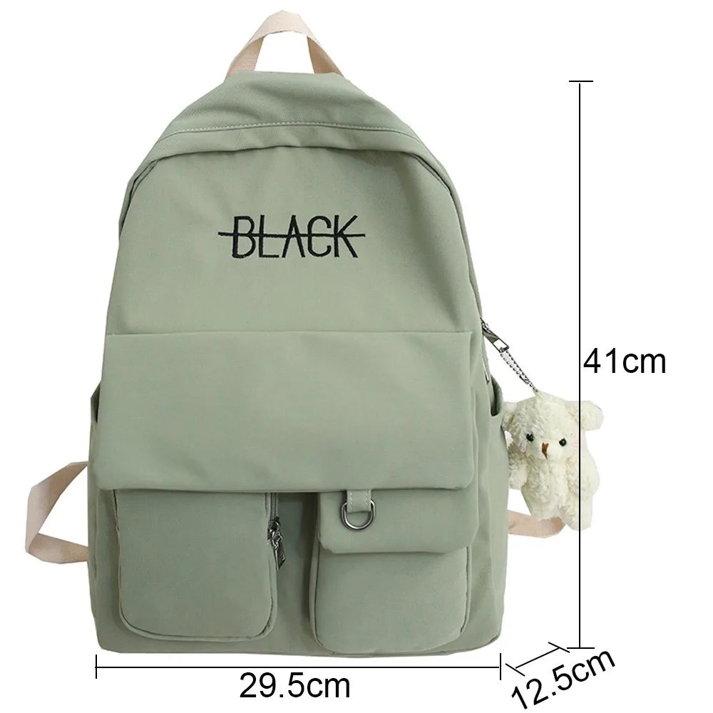 Women Backpack Harajuku Cotton Fabric School Bag Girl Book Lady Bag