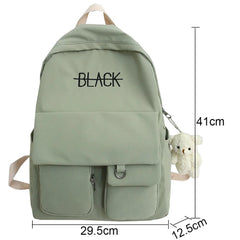 Women Backpack Harajuku Cotton Fabric School Bag Girl Book Lady Bag