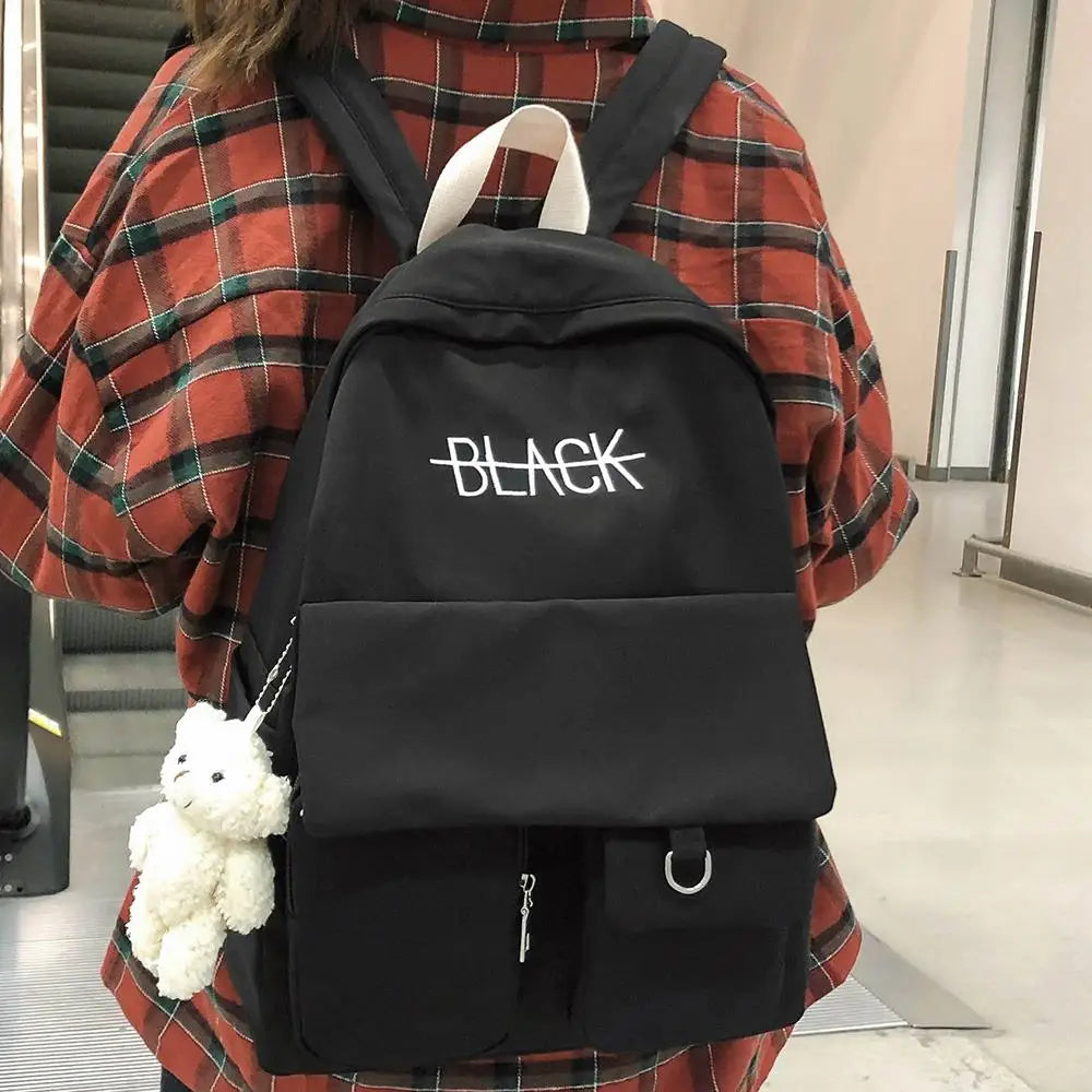 Women Backpack Harajuku Cotton Fabric School Bag Girl Book Lady Bag