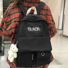 Women Backpack Harajuku Cotton Fabric School Bag Girl Book Lady Bag