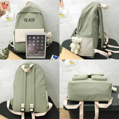 Women Backpack Harajuku Cotton Fabric School Bag Girl Book Lady Bag