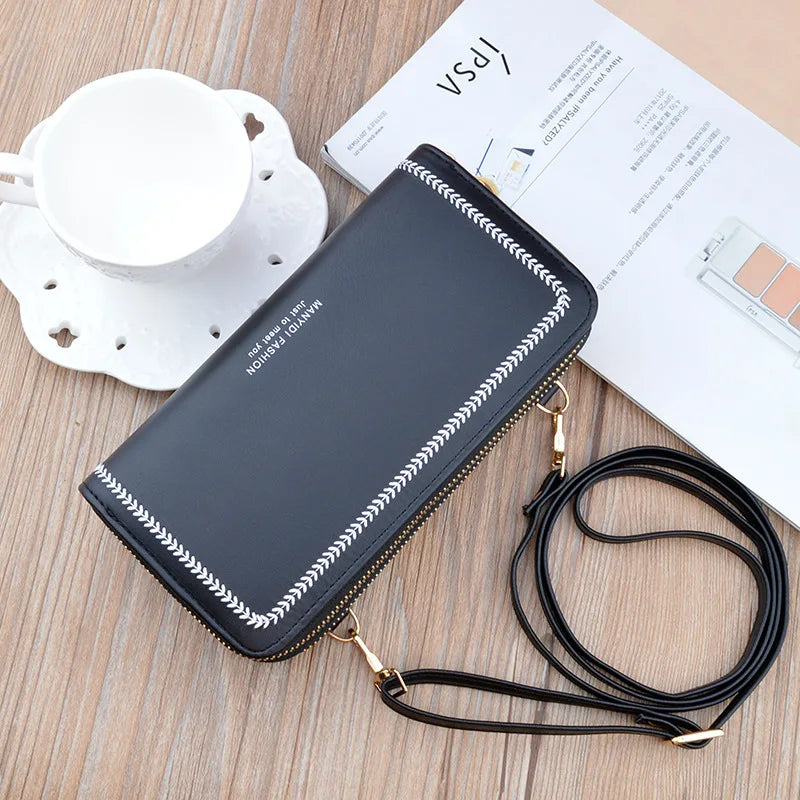 PU Leather Ladies Wallet Double Zipper Clutch Wallet Women Wallet