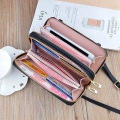 PU Leather Ladies Wallet Double Zipper Clutch Wallet Women Wallet