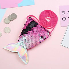 Sequined Fish Scale Purse Kids Mermaid Pouch