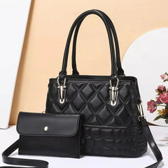 Rhombus Ladies Shoulder Messenger Bag European American Bags Women 2-piece set