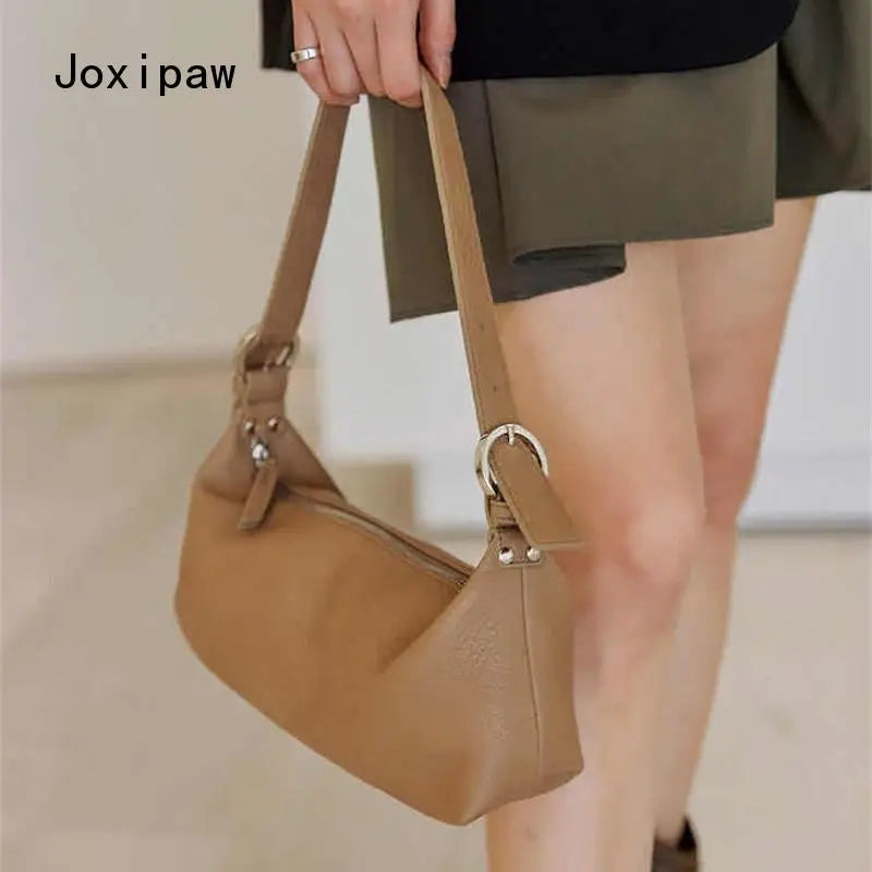 Vintage Underarm Bag Soft PU Leather Shoulder Bag Female Casual Tote Bags