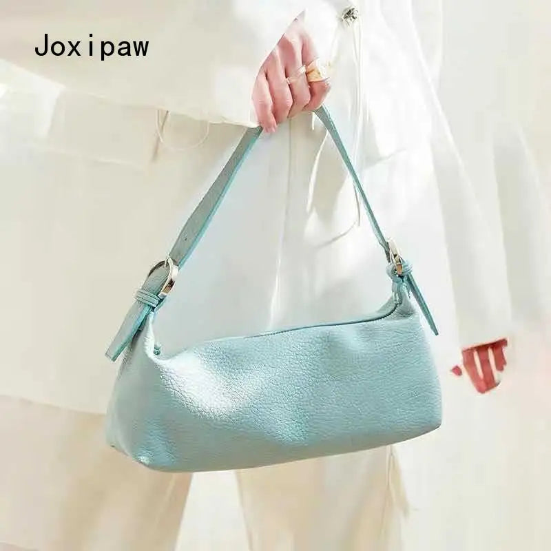 Vintage Underarm Bag Soft PU Leather Shoulder Bag Female Casual Tote Bags