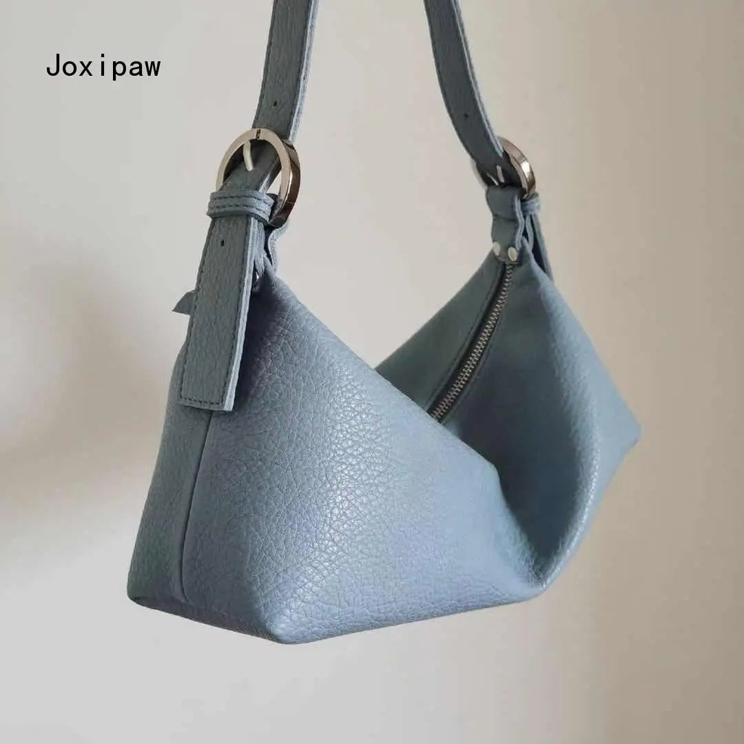 Vintage Underarm Bag Soft PU Leather Shoulder Bag Female Casual Tote Bags