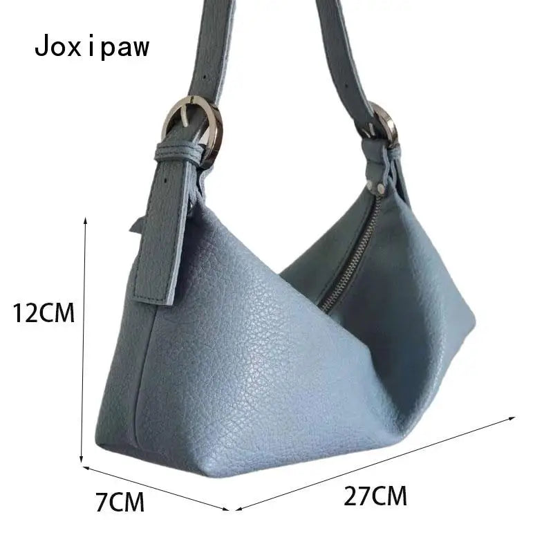 Vintage Underarm Bag Soft PU Leather Shoulder Bag Female Casual Tote Bags