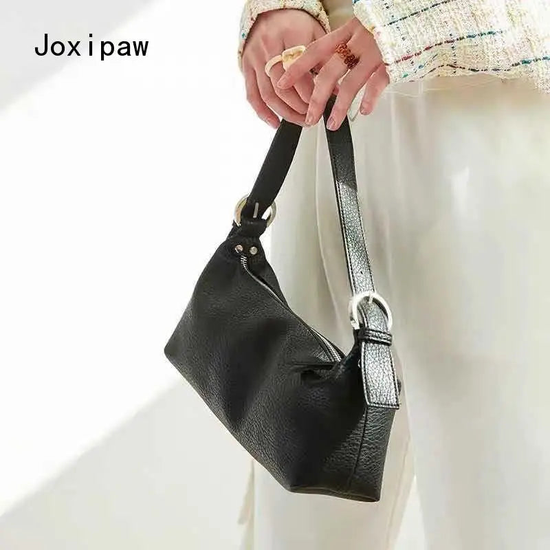 Vintage Underarm Bag Soft PU Leather Shoulder Bag Female Casual Tote Bags