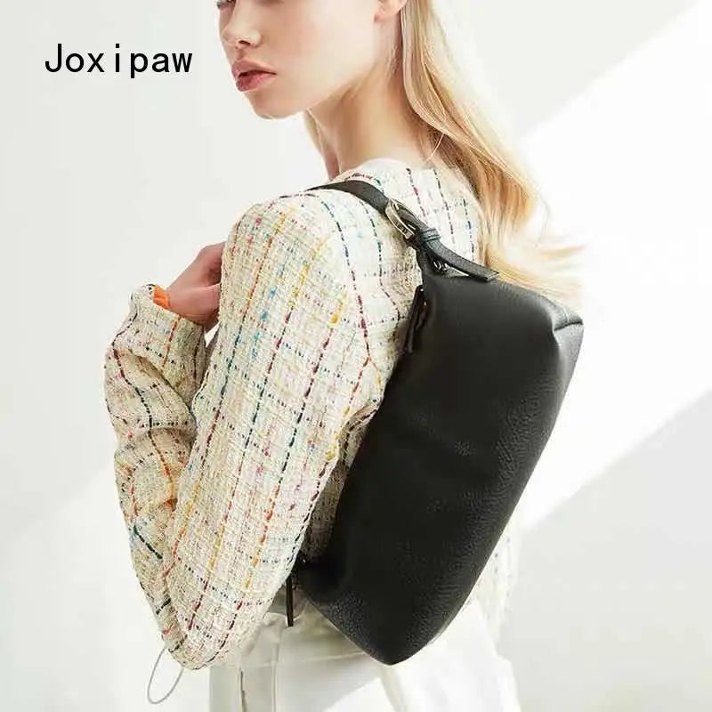 Vintage Underarm Bag Soft PU Leather Shoulder Bag Female Casual Tote Bags