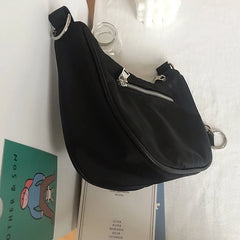 Vintage Nylon Chain Shoulder Hobo Bags For Crossbody Messenger Lady