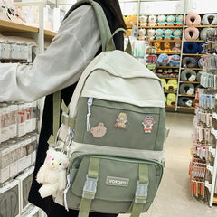 Waterproof Nylon School Backpack for Teenage Girls Large Capacity Bagpack