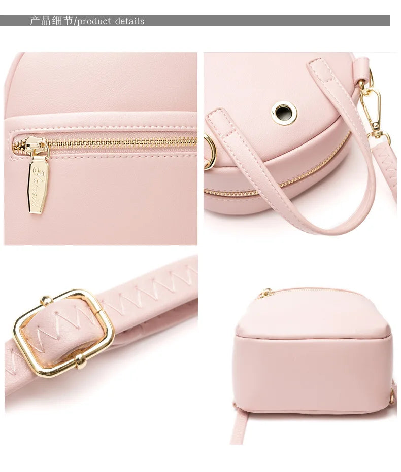Women Backpack Large Capacity Mini Backpack Anti-theft School Bag Pu Leather Bac