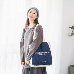 London Letters Print Canvas Bag Large Tote For Girls