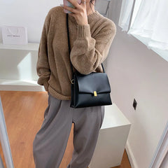 Leather Shoulder Bags Soft Flap Crossbody Handbags