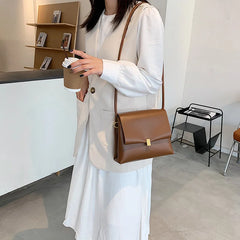 Leather Shoulder Bags Soft Flap Crossbody Handbags